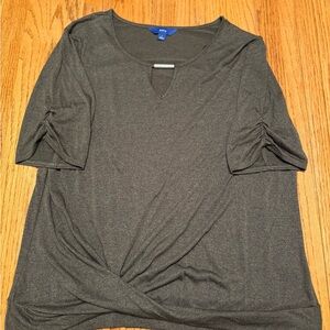 Apt. 9 Women's Charcoal Gray Short Sleeve Top